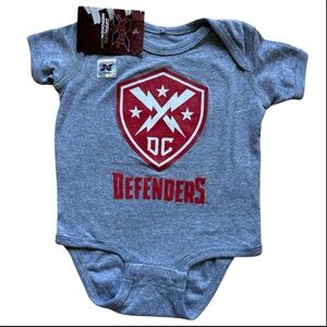 Gray XFL DC Defenders Baby Onesie Size 12M NWT